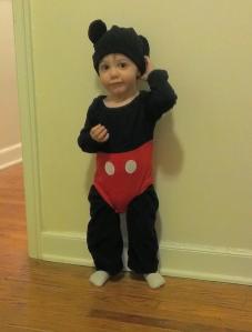 Ian, dressed as Mickey Mouse for Halloween